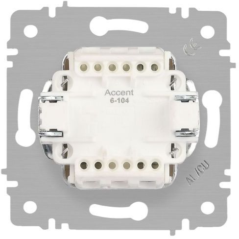 Выключатель 2-кл. СП Accent 6-104-06 10А IP20 250В AL/CU перламутр. Intro Б0063491