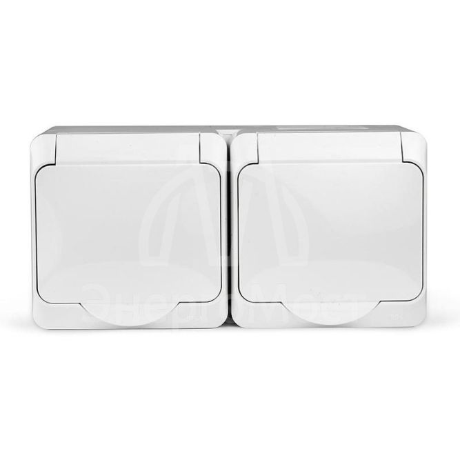 Розетка 2-м ОП Nix 16А IP54 250В с заземл. с крышкой бел. TOKOV ELECTRIC TKE-NX-R2Z-C01-IP54