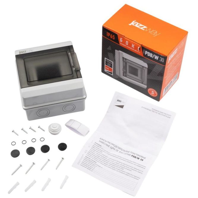 Бокс модульный накладной PDB/W 3005 GR (ЩРН-ПГ- 5) IP65 пластик. Pro JazzWay 5071964