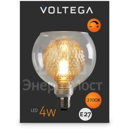 Лампа светодиодная Loft Led G125 4Вт 2700К E27 DIM Voltega 8546
