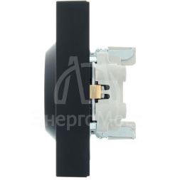 Розетка 2-м СП VESNA с заземл. со шторками ПБТ черн. бархат LEZARD 742-4200-178B