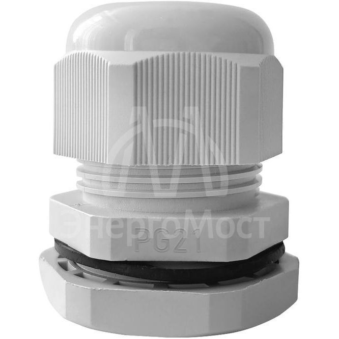 Ввод кабельный (сальник) PG-21 IP68 сер. TOKOV ELECTRIC TKE-PG-21-G