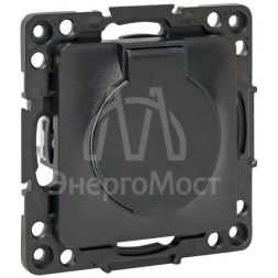 Розетка 1-м СП Стокгольм 16А IP44 с заземл.защ. шторки с крышкой механизм черн. PROxima EKF EZR16-028-10-44