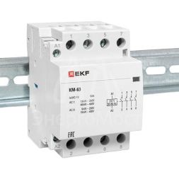 Контактор модульный КМ 63А 4NО (3 мод.) EKF km-3-63-40