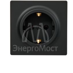 Розетка 1-мест. с заземл. LETO ПБТ черн. бархат LEZARD 752-4200-122B