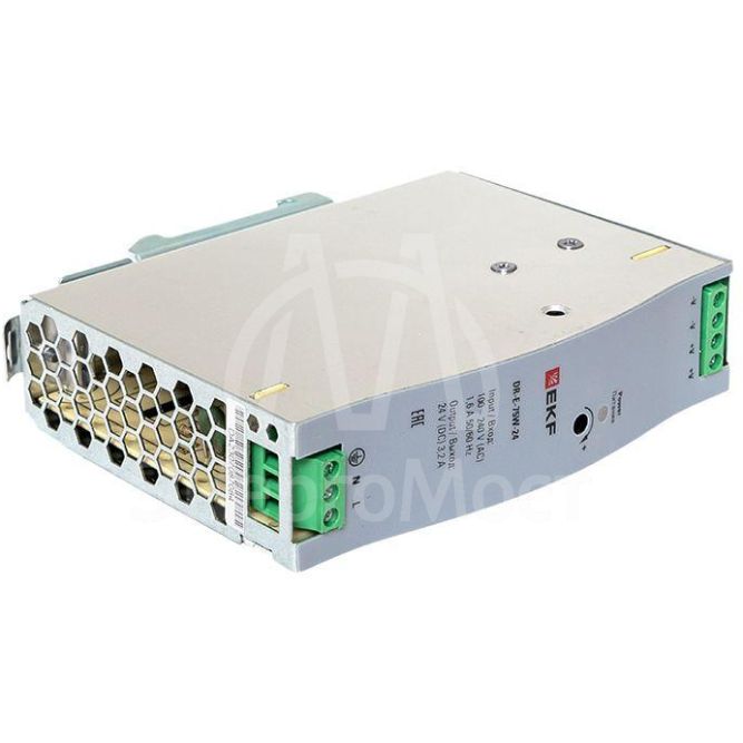 Блок питания на дин рейку 75Вт Uвх 220В AC Uвых 24В DC постоянного тока EKF DR-E-75W-24