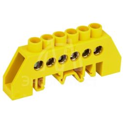 Шина PE &amp;quot;земля&amp;quot; в комб. DIN-изол. &amp;quot;Стойка&amp;quot; ШНИ-8х12-6-КС-Ж IEK YNN10-812-6DP-K05