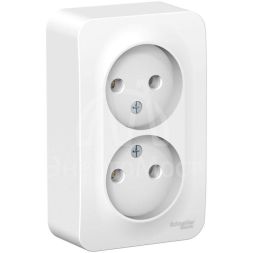 Розетка 2-м ОП BLANCA 16А 250В без шторок без заземл. бел. SchE BLNRA000201