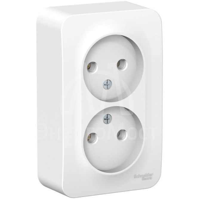 Розетка 2-м ОП BLANCA 16А 250В без шторок без заземл. бел. SchE BLNRA000201