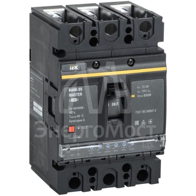Выключатель автоматический 3п 250А 35кА ВА88-35 MASTER электр. расцеп. IEK SVA31-3-0250-02