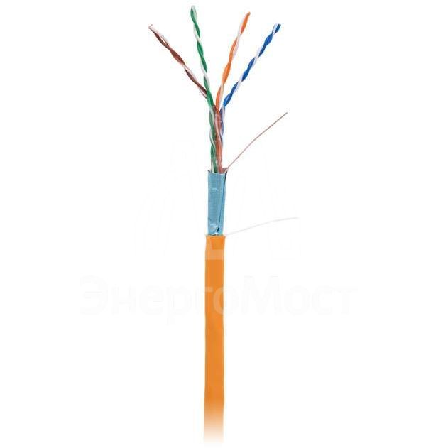 Кабель F/UTP 4 пары кат.5e класс D 100МГц ож BC чистая медь внутр. LSZH нг(В)-HF оранж. (уп.305м) NETLAN EC-UF004-5E-LSZH-OR