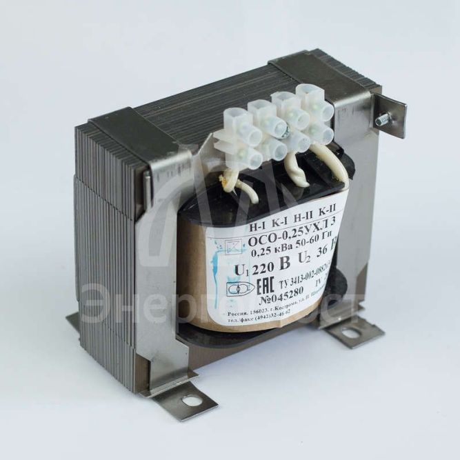Трансформатор ОСО-0.25-09 380/24В УХЛ3 Кострома ОС0000002218