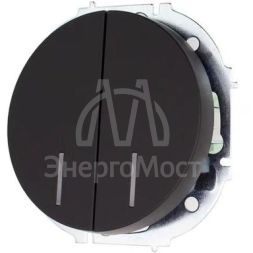 Выключатель 2-кл. СП OSEN 10А IP20 с подсветкой механизм черн. бархат LEZARD 743-4288-112