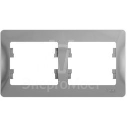 Рамка 2-м Glossa горизонт. алюм. SchE GSL000302