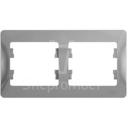 Рамка 2-м Glossa горизонт. алюм. SchE GSL000302