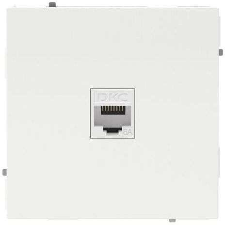 Розетка компьютерная 1-м KANT RJ45 кат.6A без шторки бел. магнолия DKC 7000673