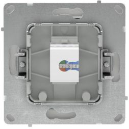 Розетка компьютерная 1-м KANT RJ45 кат.6A без шторки бел. магнолия DKC 7000673