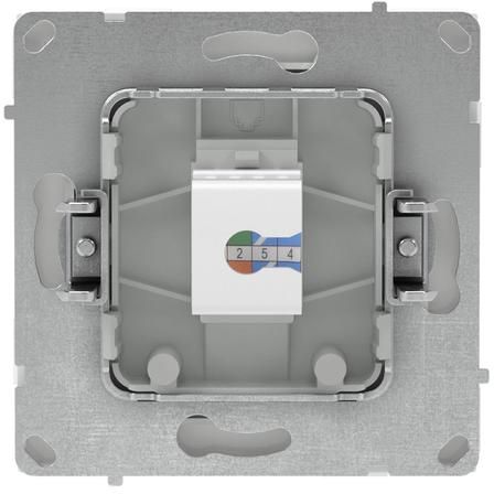 Розетка компьютерная 1-м KANT RJ45 кат.6A без шторки бел. магнолия DKC 7000673