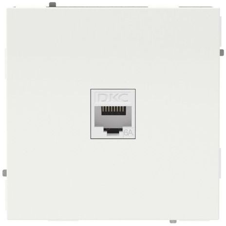 Розетка компьютерная 1-м KANT RJ45 кат.6A без шторки бел. магнолия DKC 7000673