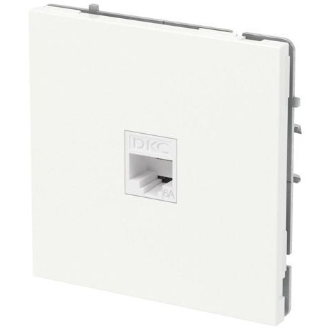 Розетка компьютерная 1-м KANT RJ45 кат.6A без шторки бел. магнолия DKC 7000673