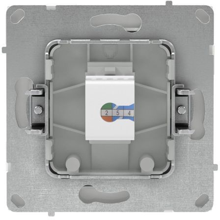 Розетка компьютерная 1-м KANT RJ45 кат.6A без шторки бел. магнолия DKC 7000673