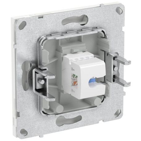 Розетка компьютерная 1-м KANT RJ45 кат.6A без шторки бел. магнолия DKC 7000673