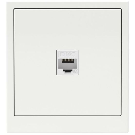 Розетка компьютерная 1-м KANT RJ45 кат.6A без шторки бел. магнолия DKC 7000673