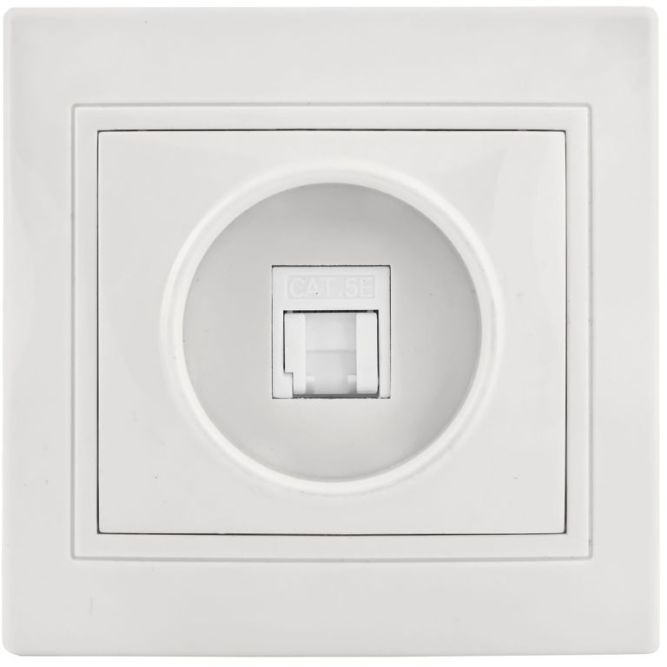 Розетка компьютерная 1-м СП Кварта РК10-КБ IP20 бел. IEK EKK10-K01-DM