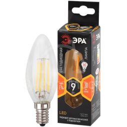 Лампа светодиодная филаментная F-LED B35-9w-827-E14 B35 9Вт свеча E14 тепл. бел. ЭРА Б0046991