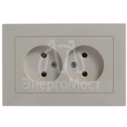 Розетка 2-м AtlasDesign 16А без заземл. в сборе беж. SchE ATN000220