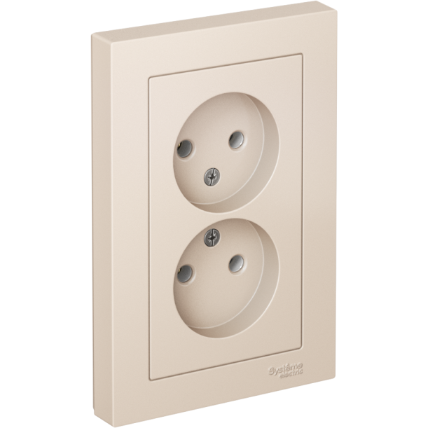 Розетка 2-м AtlasDesign 16А без заземл. в сборе беж. SchE ATN000220