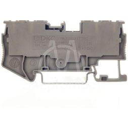 Клемма проходная зажим push-in 4 точки подключения 2.5кв.мм сер. DKC VPR-2.5-QUATTRO-GY