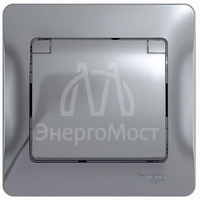 Розетка 1-м СП Glossa 16А с защ. крышкой защ. шторки с заземл. в сборе IP20 алюм. SchE GSL000346