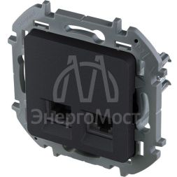 Розетка RJ45 2-м Inspiria CAT.6 UTP антрацит Leg 673843