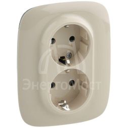 Розетка 2-м СП Valena Allure 16А IP20 250В 2х2К+З с лиц. панелью защ. шторки безвинт. зажимы сл. кость Leg 753826