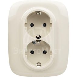 Розетка 2-м СП Valena Allure 16А IP20 250В 2х2К+З с лиц. панелью защ. шторки безвинт. зажимы сл. кость Leg 753826