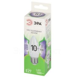 Лампа светодиодная GREEN LINE B35-10W-865-E27 GL 10Вт свеча 6500К свет холод. E27 Эра Б0067125