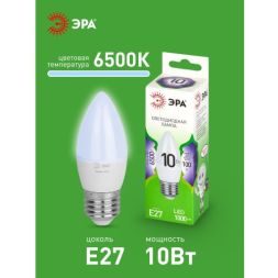 Лампа светодиодная GREEN LINE B35-10W-865-E27 GL 10Вт свеча 6500К свет холод. E27 Эра Б0067125