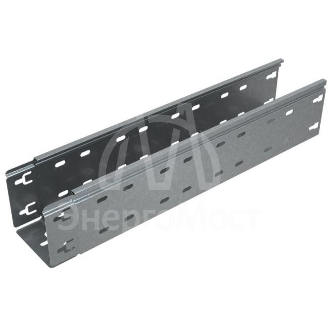 Лоток листовой перфорированный 200х100 L3000 сталь 0.7мм &amp;quot;БЫСТРЫЙ МОНТАЖ ПЛЮС&amp;quot; LPplus100-200-0.7-3000 оцинк. КМ PL0272