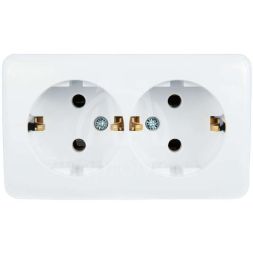 Розетка 2-м ОП VIOLA с заземл. бел. LEZARD 751-0200-127
