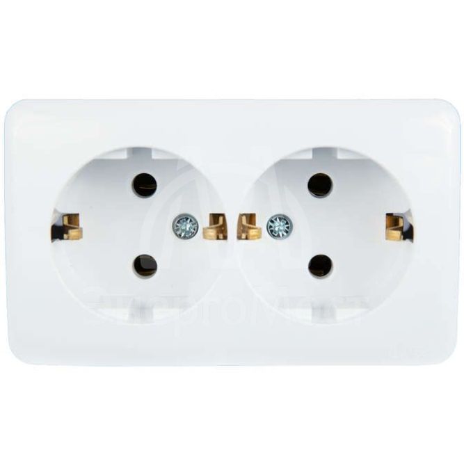 Розетка 2-м ОП VIOLA с заземл. бел. LEZARD 751-0200-127
