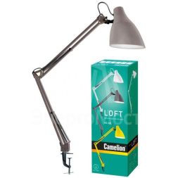 Светильник KD-335 C26 настольный с метал. струбциной 230В 40Вт E27 тауп Camelion 13878