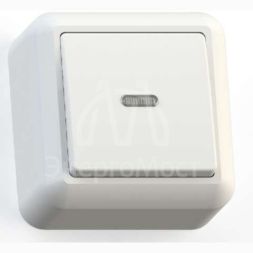 Выключатель 1-кл. ОП Оптима 10А IP20 А110-386 с индикацией с монтаж. пластиной бел. Кунцево 8001