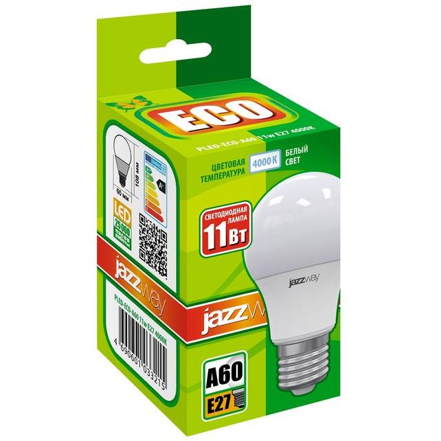 Лампа светодиодная PLED-ECO/SE-A60 11Вт грушевидная 4000К бел. E27 840лм 220В JazzWay 1033215