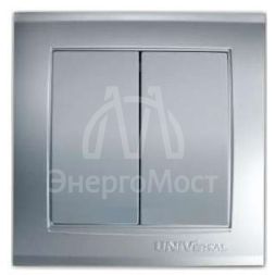 Выключатель 2-кл. СП Бриллиант 10А IP20 серебр. UNIVersal 7949650