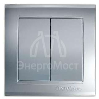 Выключатель 2-кл. СП Бриллиант 10А IP20 серебр. UNIVersal 7949650