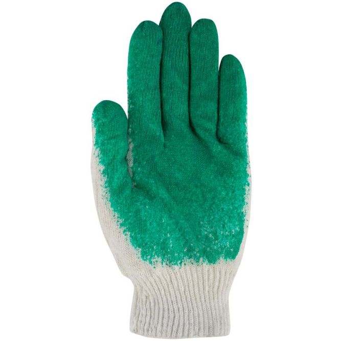 Перчатки вязаные с резиновой заливкой наладонника х/б 12470