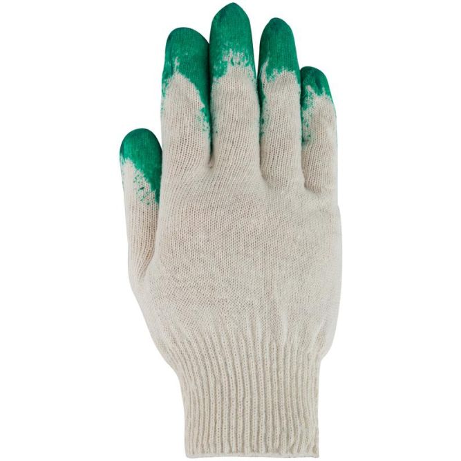 Перчатки вязаные с резиновой заливкой наладонника х/б 12470