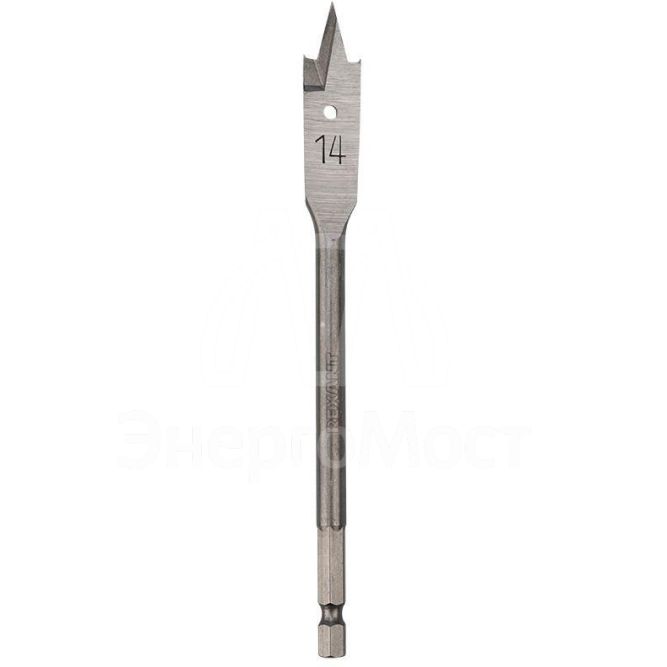 Сверло перовое по дереву 14мм (шестигранный хвостовик) Kranz KR-91-0664