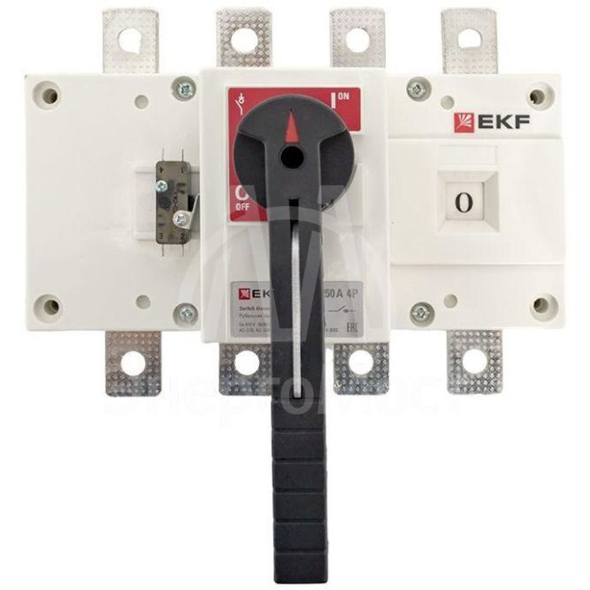 Рубильник-выключатель 4п 250А с рукояткой управления для прямой установки PowerSwitch EKF psds-250-4